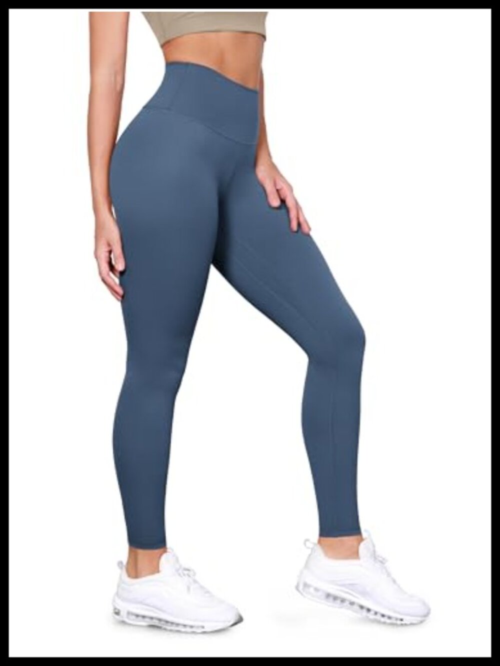 High Waist Compression Leggings 28" Inseam Tummy Control Workout Yoga Pants
